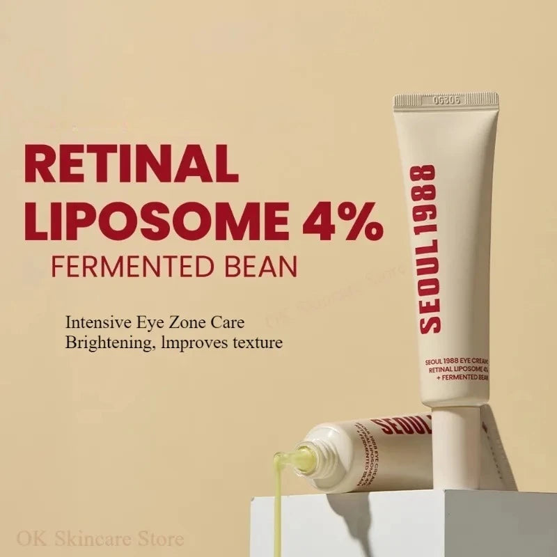 Korean SEOUL 1988 Vita C Retinol Set Face Ginseng Essence,Eye Cream and Snail Rice Cream Lifting Moisturizer Skincare 3pcs Sets